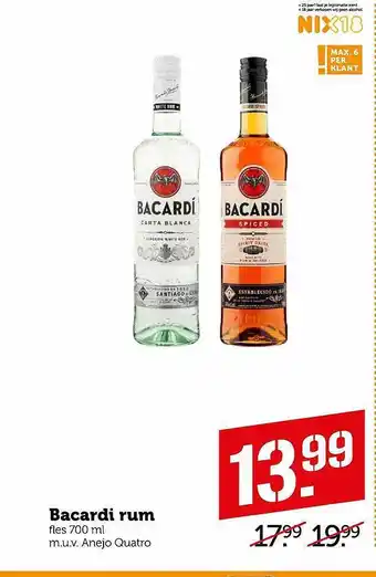 Coop Bacardi Rum 700ml aanbieding