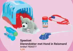 Lobbes Speelset dierendokter met hond in reismand aanbieding