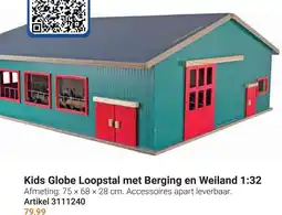 Lobbes Kids Globe Loopstal met Berging en Weiland 1:32 aanbieding