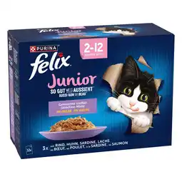 Zooplus 3 + 1 gratis! Felix natvoer voor katten - Elke Dag Feest Junior Mix in Gelei Mix selectie 48 x 85 g aanbieding