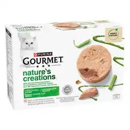 Zooplus 3 + 1 gratis! Gourmet Natures Creations natvoer voor katten - Zalm met Sperziebonen Mousse 48 x 85 g aanbieding