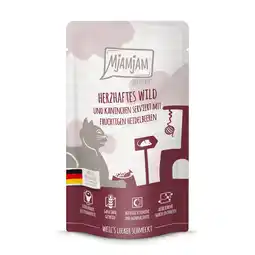 Zooplus Voordeelpakket MjAMjAM Knijpzak 24 x 125 g - Hartig hertenvlees en konijn met fruitige bosbessen aanbieding