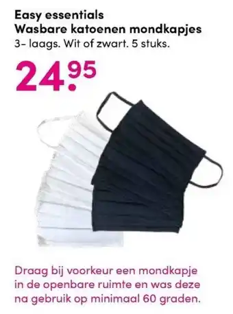 DA Easy essentials Wasbare katoenen  mondkapjes 5st aanbieding