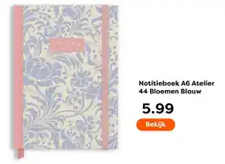 The Read Shop Atelier 44 Notitieboek A6 Bloemen Blauw aanbieding