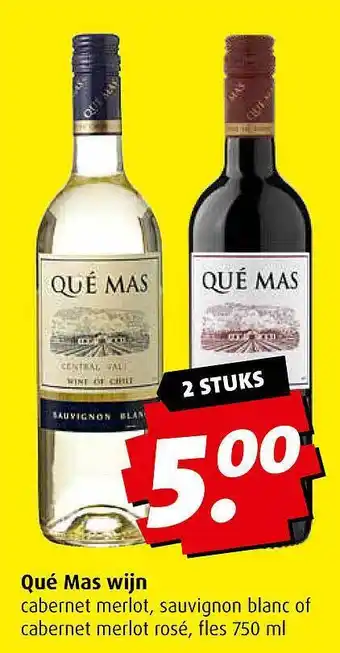 Boni Qué Mas Wijn Cabernet Merlot, Sauvignon Blanc Of Cabernet Merlot Rosé 750ml aanbieding