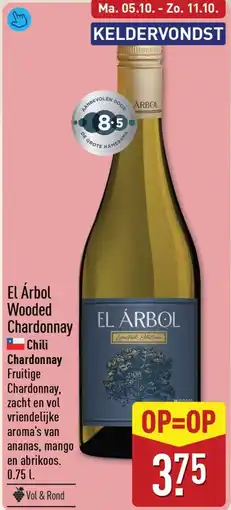 ALDI El Árbol Wooded Chardonnay aanbieding