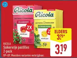 ALDI Ricola Suikervrije pastilles aanbieding