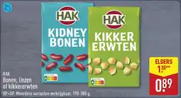 ALDI Hak bonen, linzen of kikkererwten aanbieding