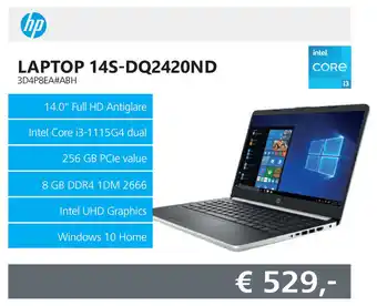 Informatique HP Laptop | 14S-DQ2420ND (3D4P8EA#ABH) aanbieding