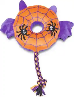 Intratuin Beeztees hondenspeelgoed met flostouw donut vleermuis 24 x 5 x 25 cm aanbieding