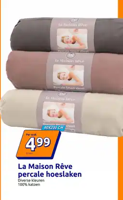 Action La Maison Rêve percale hoeslaken aanbieding