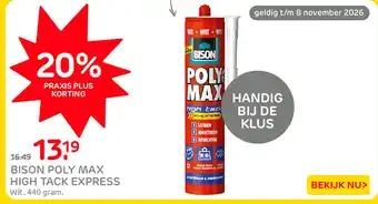 Praxis Bison poly max high tack express aanbieding