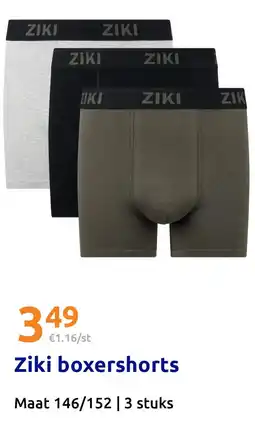 Action Ziki boxershorts aanbieding
