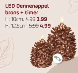Coppelmans LED Dennennappel brons + timer aanbieding