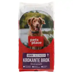 Pets Place Pets Place Senior Krokante Brokken - Hondenbrokken - Gevogelte&Vlees 15 kg aanbieding