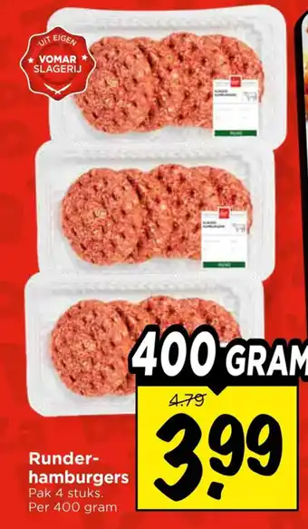 Vomar Voordeelmarkt Runder-hamburgers aanbieding