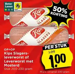 Vomar Voordeelmarkt Kips Slagers-leverworst of Leverworst met Mosterd aanbieding