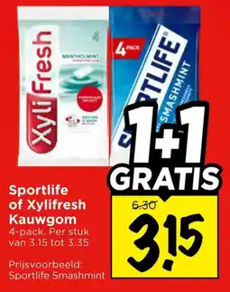 Vomar Voordeelmarkt Sportlife of Xylifresh Kauwgom aanbieding