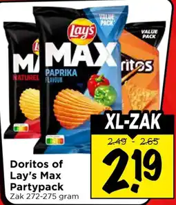 Vomar Voordeelmarkt Doritos of Lay's Max Partypack aanbieding