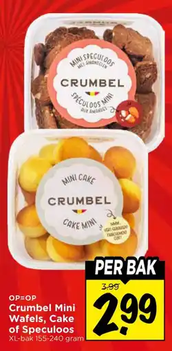 Vomar Voordeelmarkt Crumbel Mini Wafels, Cake of Speculoos aanbieding
