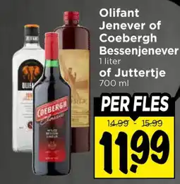 Vomar Voordeelmarkt Olifant Jenever of Coebergh Bessenjenever aanbieding