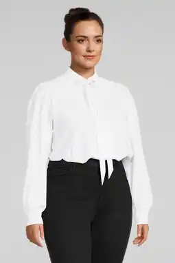Wehkamp Plus Basics blouse van travelstof wit aanbieding