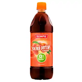 Dekamarkt Slimpie Limonadesiroop ice tea peach 0% aanbieding