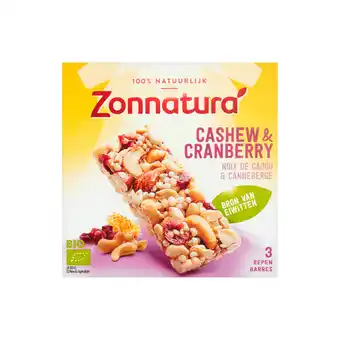 Dekamarkt Zonnatura Biologische notenreep cashew-cranberry 3 stuks aanbieding