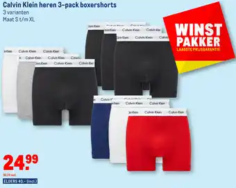 Makro Calvin Klein heren 3-pack boxershorts aanbieding