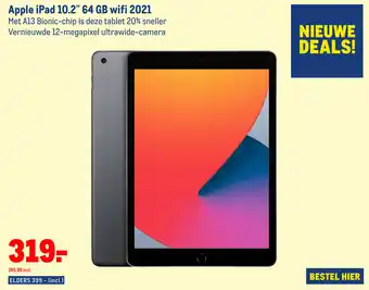 Makro Apple iPAD 10.2" 64 GB wifi 2021 aanbieding