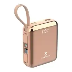 ANWB Volkano Powerbank 10.000 mAh met ingebouwde kabels Roze aanbieding