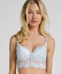 Hunkemoller Hunkemöller Voorgevormde longline beugel bh Laila Blauw aanbieding