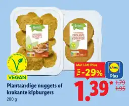 Lidl Vemondo Plantaardige nuggets of krokante kipburgers aanbieding