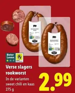 Lidl Verse slagers rookworst aanbieding
