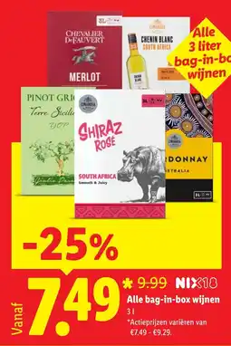 Lidl Alle bag-in-box wijnen aanbieding