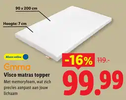 Lidl Emma Visco matras topper aanbieding