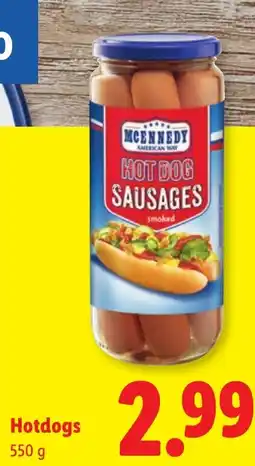 Lidl McKennedy Hot Dog Sausages aanbieding
