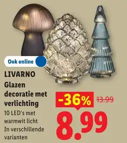 Lidl Livarno Glazen decoratie met verlichting aanbieding