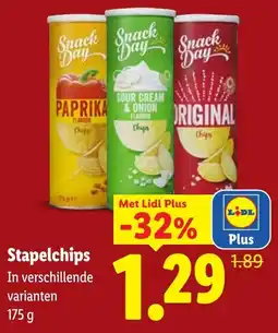 Lidl Snack Day Stapelchips aanbieding