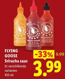 Lidl Flying Goose Sriracha saus aanbieding