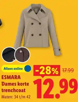 Lidl Esmara Dames korte trenchcoat aanbieding