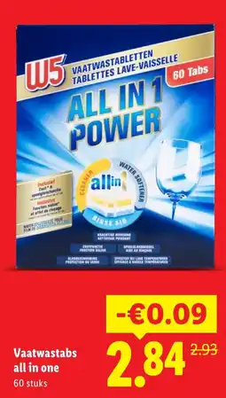 Lidl W5 Vaatwastabs all in one aanbieding