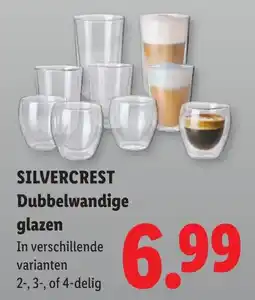 Lidl Silvercrest dubbelwandige glazen aanbieding
