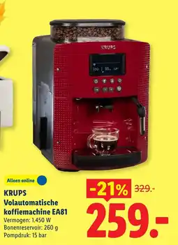 Lidl KRUPS Volautomatische koffiemachine EA81 aanbieding