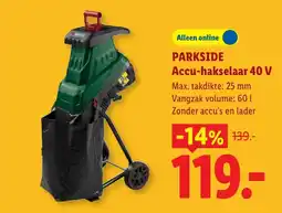 Lidl Parkside Accu-hakselaar 40 V aanbieding