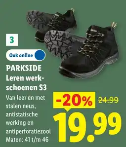 Lidl Parkside Leren werkschoenen S3 aanbieding