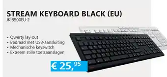 Informatique STREAM KEYBOARD black (EU) JK-8500EU-2 aanbieding