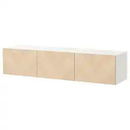 IKEA BestÅ Tv-meubel met deuren, wit/hedeviken essenfineer, 180x42x38 cm aanbieding