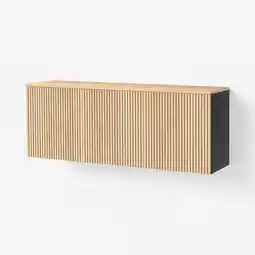 IKEA BestÅ Kastcombinatie wand, zwartbruin/björköviken eikenfineer, 180x42x66 cm aanbieding