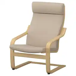 IKEA PoÄng Fauteuil, eiken/kelinge beige aanbieding